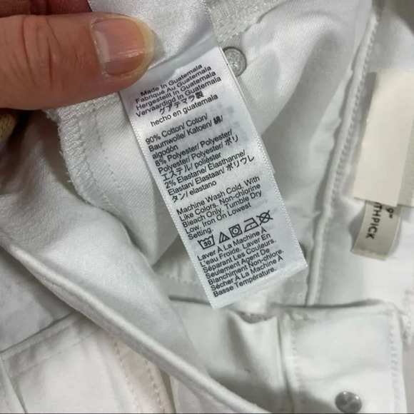 New Damaged J Crew 9” Mid Rise Toothpick Jeans White E2268 - Picture 4 of 11